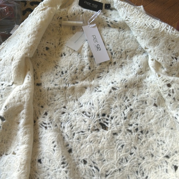 NWT Carlisle Per Se Italian Felted Wool Lace Vest Per Se Per Marine - Picture 14 of 14